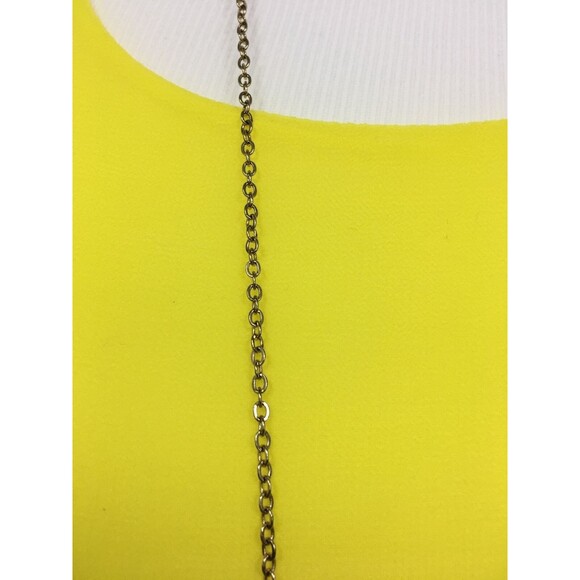 Bay to Baubles Pendant Necklace Indiana Beaded Turquoise Gold-Tone Square NIB - Picture 6 of 6